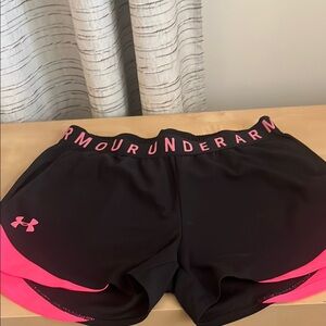 Under Armour Women's Athletic Shorts in Black and Pink